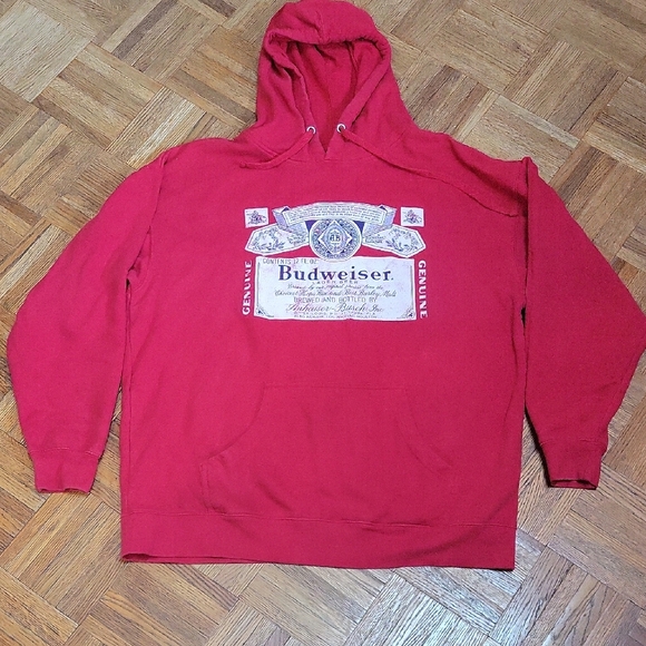 Budweiser Classic Red Hoodie size 2XL - Picture 1 of 8